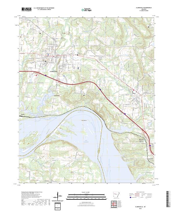 Clarksville, AR — USGS 7.5-minute topo (2024)