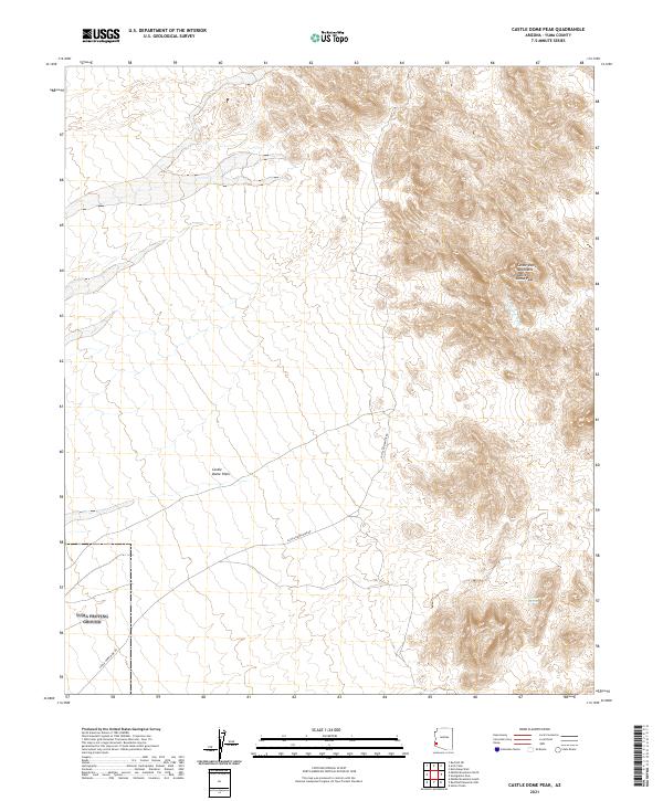 Castle Dome Peak, AZ — USGS 7.5-minute topo (2021)