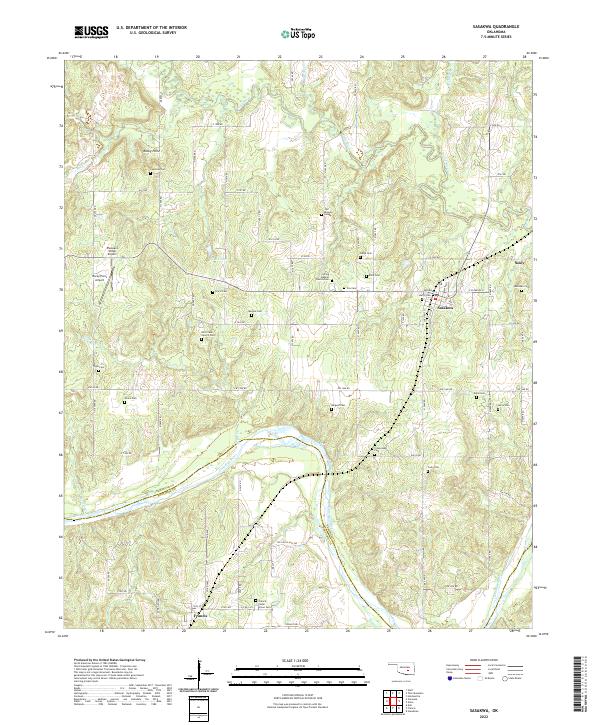 Sasakwa, OK — USGS 7.5-minute topo (2022)