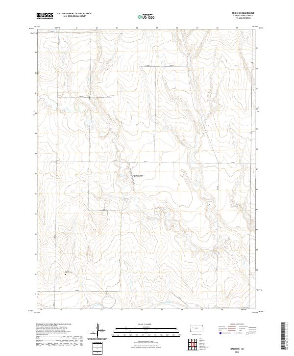 Orion SE, KS — USGS 7.5-minute topo (2022)