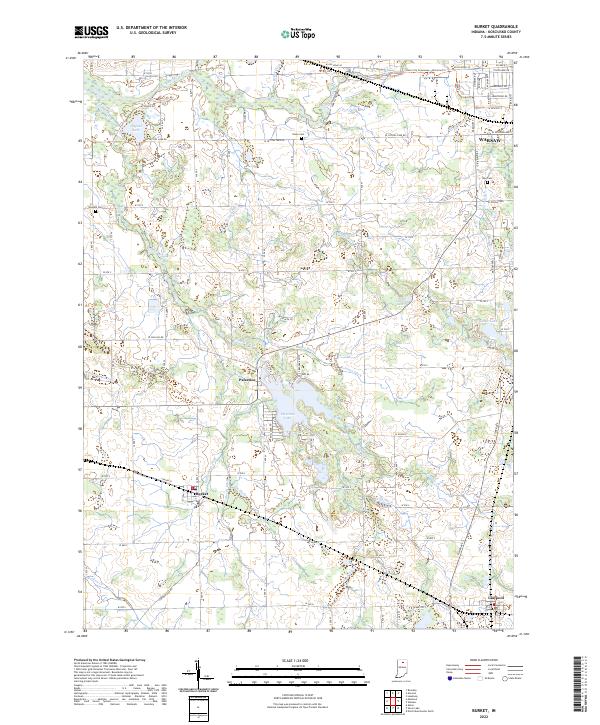 Burket, IN — USGS 7.5-minute topo (2022)