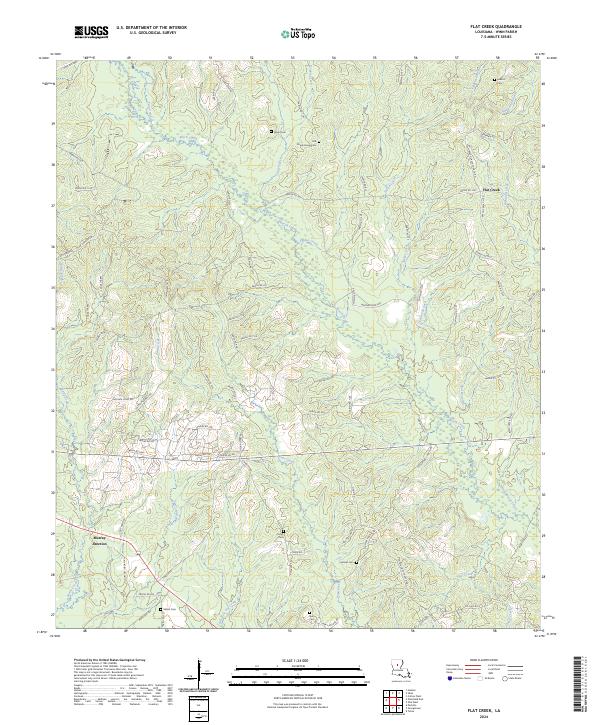 Flat Creek, LA — USGS 7.5-minute topo (2024)