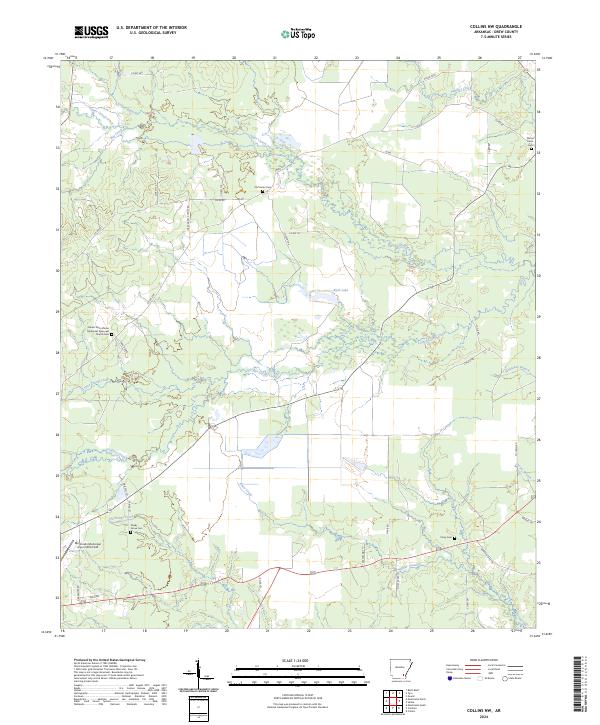 Collins NW, AR — USGS 7.5-minute topo (2024)