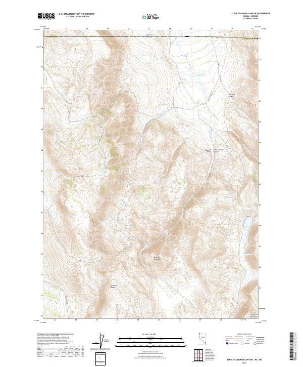 Little Coleman Canyon, NV-OR — USGS 7.5-minute topo (2021)