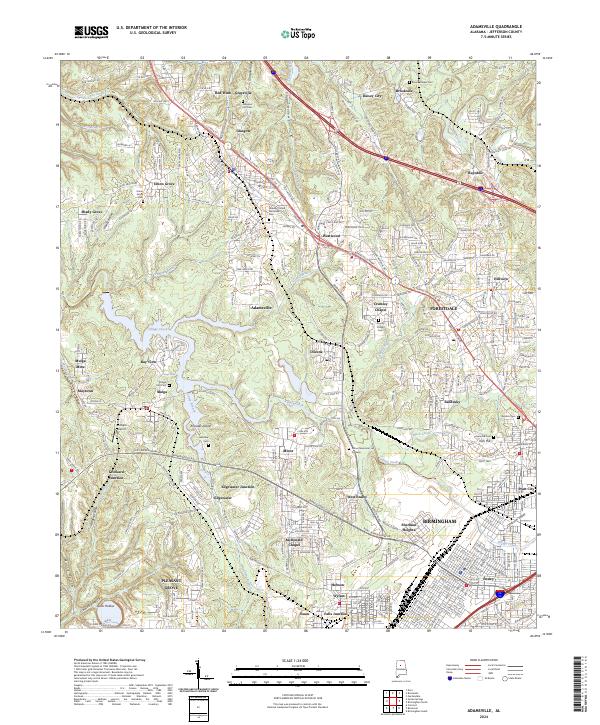 Adamsville, AL — USGS 7.5-minute topo (2024)