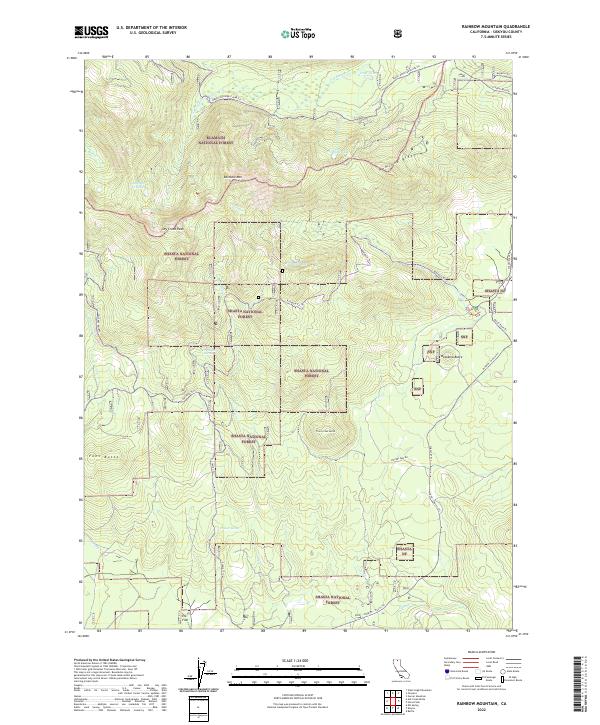 Rainbow Mountain, CA — USGS 7.5-minute topo (2022)