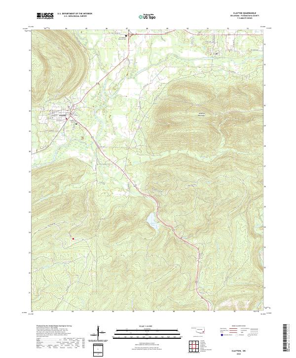 Clayton, OK — USGS 7.5-minute topo (2022)