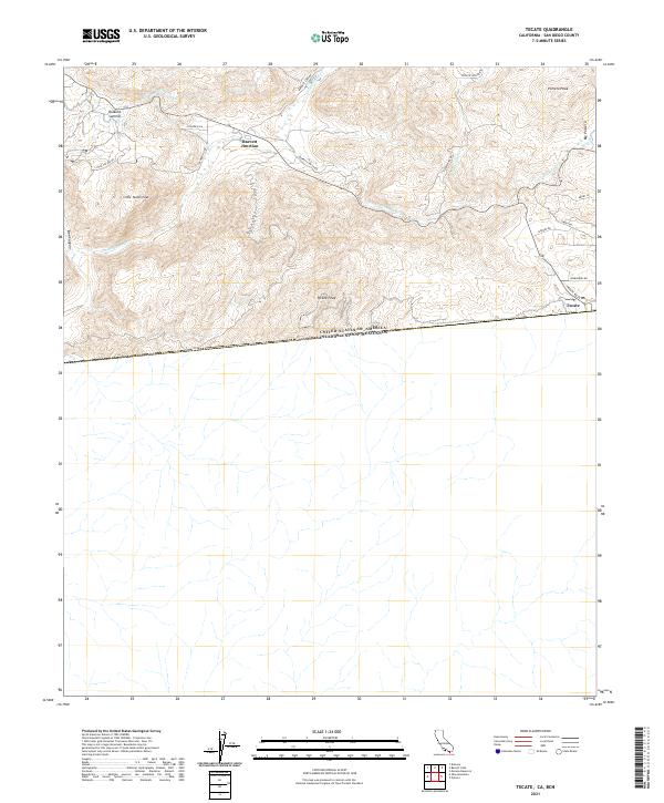 Tecate, CA,BCN, US — USGS 7.5-minute topo (2021)