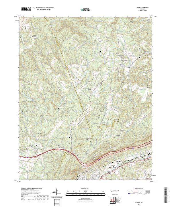 Cardiff, TN — USGS 7.5-minute topo (2022)
