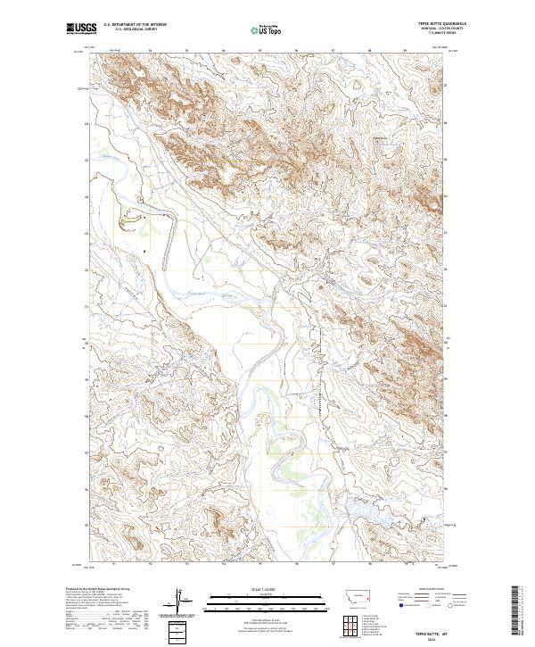 Tepee Butte, MT — USGS 7.5-minute topo (2024)