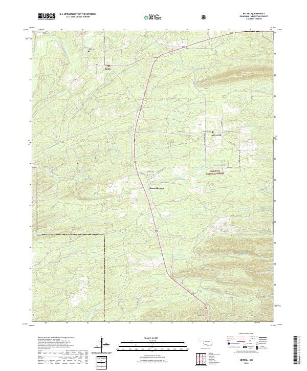 Bethel, OK — USGS 7.5-minute topo (2022)