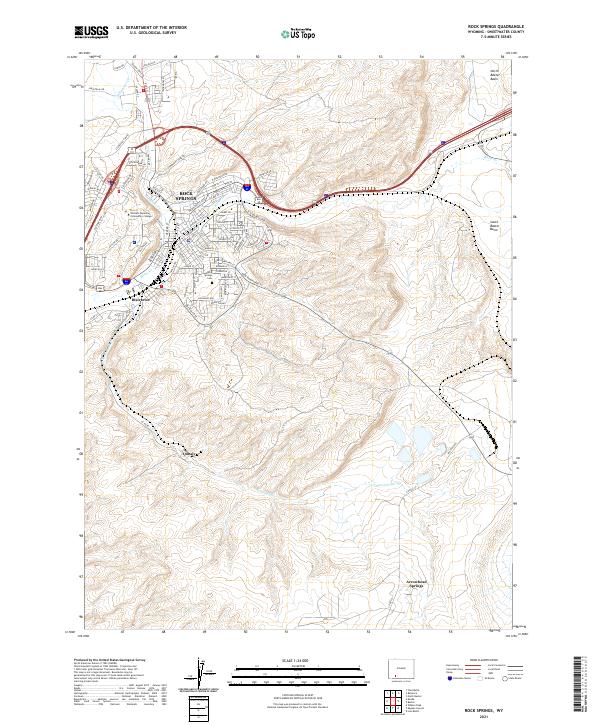Rock Springs, WY — USGS 7.5-minute topo (2021)