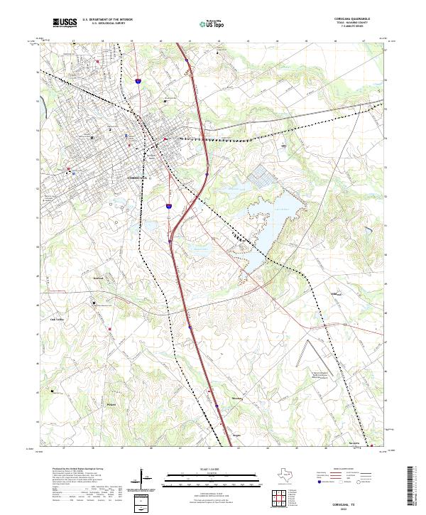 Corsicana, TX — USGS 7.5-minute topo (2022)