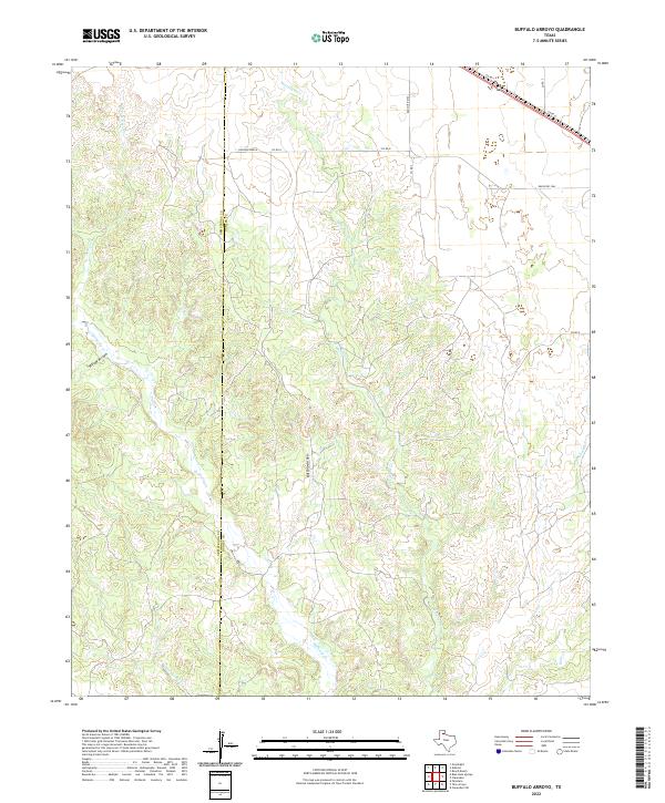 Buffalo Arroyo, TX — USGS 7.5-minute topo (2022)