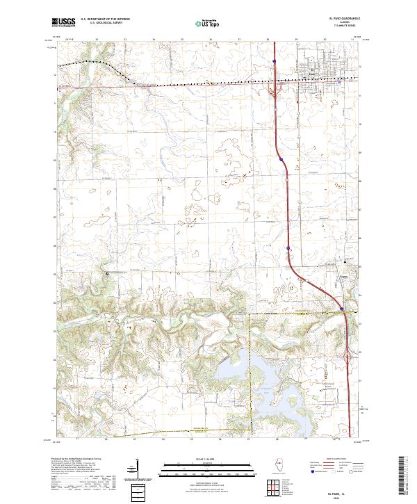 El Paso, IL — USGS 7.5-minute topo (2024)