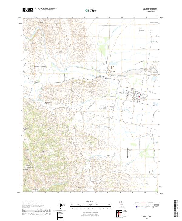 Esparto, CA — USGS 7.5-minute topo (2021)