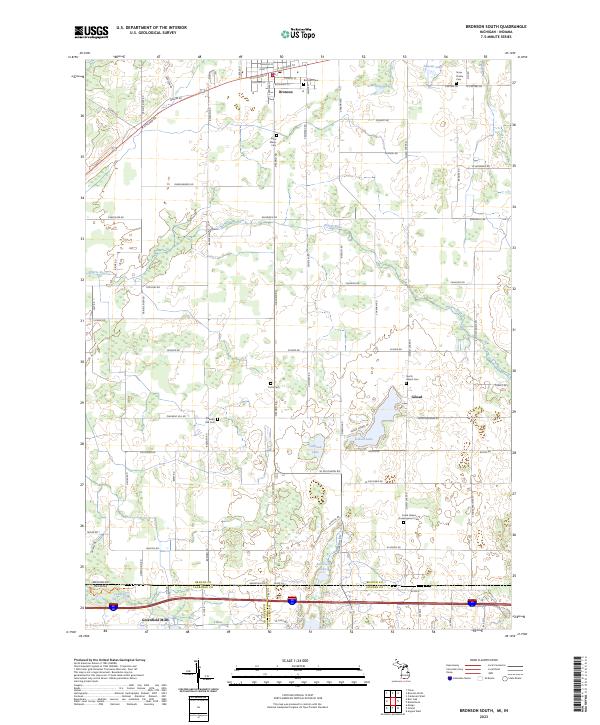 Bronson South, MI-IN — USGS 7.5-minute topo (2023)