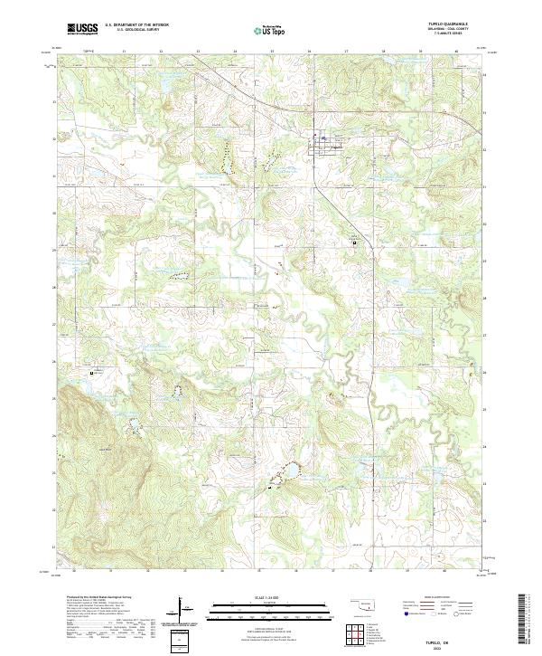 Tupelo, OK — USGS 7.5-minute topo (2022)