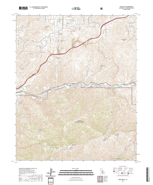 Agua Dulce, CA — USGS 7.5-minute topo (2021)