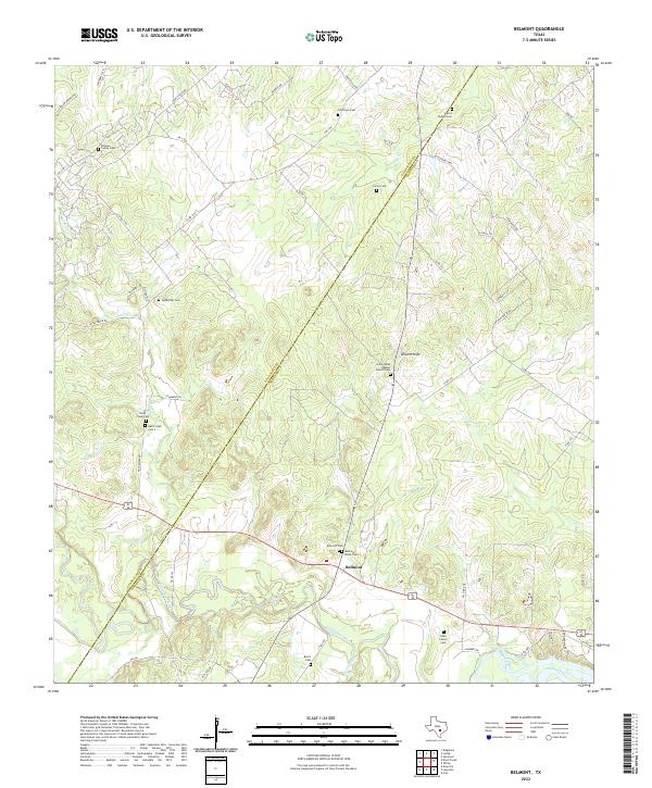 Belmont, TX — USGS 7.5-minute topo (2022)