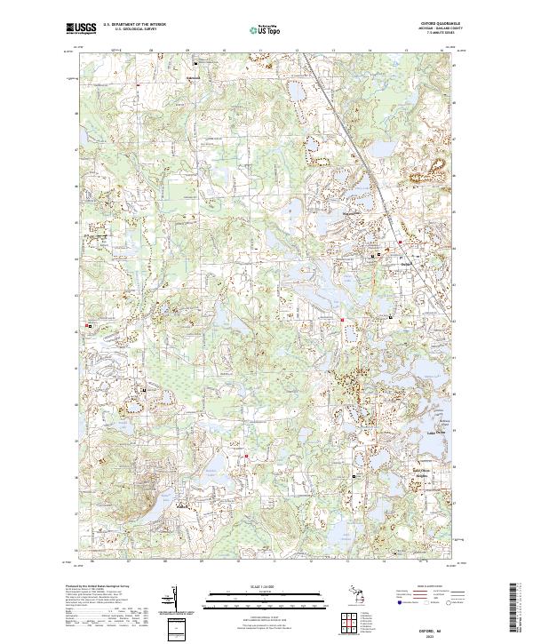 Oxford, MI — USGS 7.5-minute topo (2023)