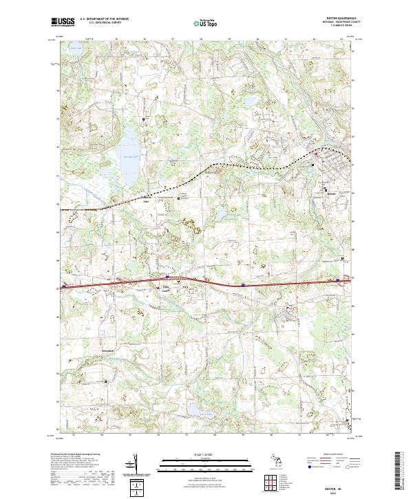 Dexter, MI — USGS 7.5-minute topo (2023)