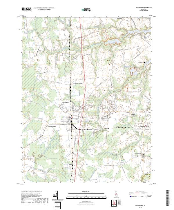 Harrington, DE — USGS 7.5-minute topo (2023)