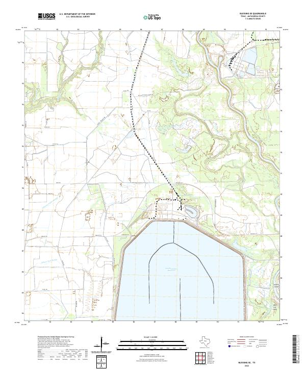 Blessing SE, TX — USGS 7.5-minute topo (2022)