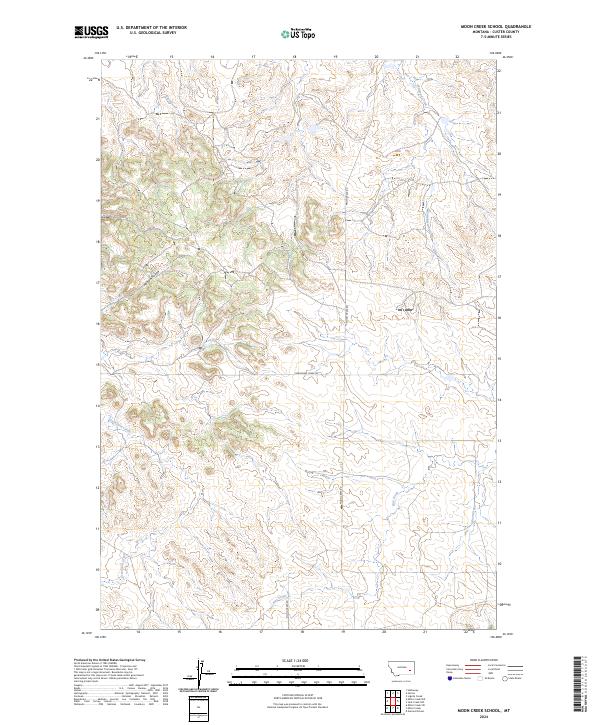 Moon Creek School, MT — USGS 7.5-minute topo (2024)