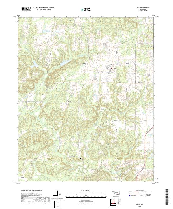 Gerty, OK — USGS 7.5-minute topo (2022)