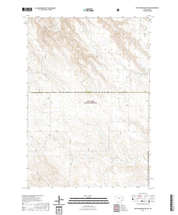 Fort George Butte NW, SD — USGS 7.5-minute topo (2021)