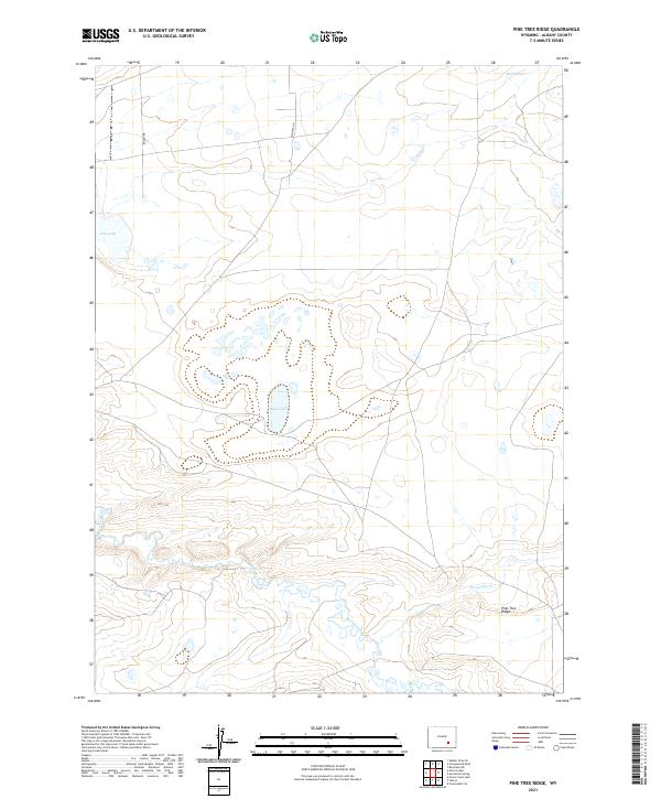 Pine Tree Ridge, WY — USGS 7.5-minute topo (2021)