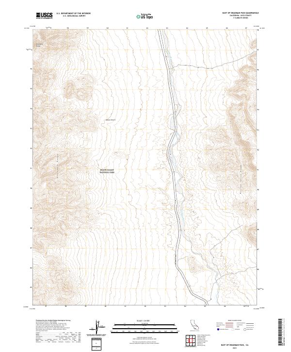 East of Deadman Pass, CA — USGS 7.5-minute topo (2021)