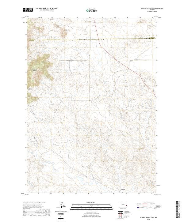 Rawhide Buttes East, WY — USGS 7.5-minute topo (2021)