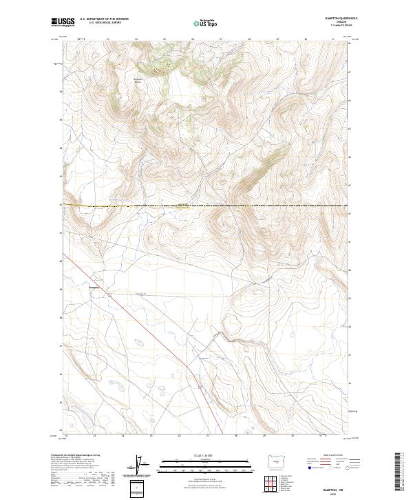 Hampton, OR — USGS 7.5-minute topo (2023)