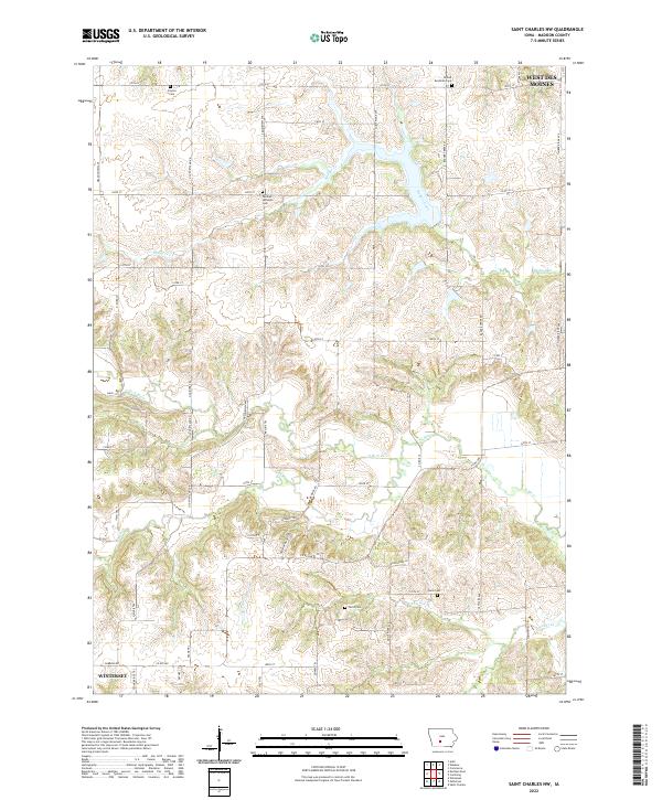 Saint Charles NW, IA — USGS 7.5-minute topo (2022)