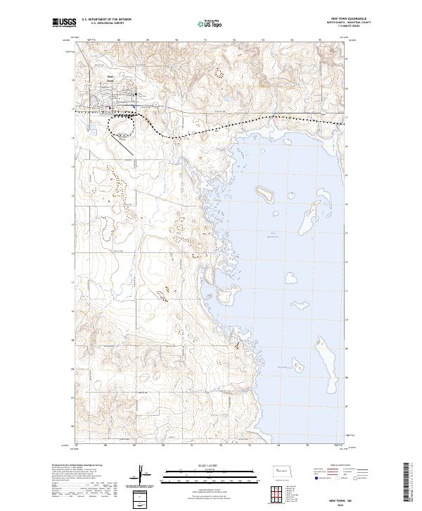 New Town, ND — USGS 7.5-minute topo (2024)