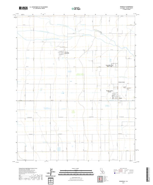 Woodville, CA — USGS 7.5-minute topo (2021)