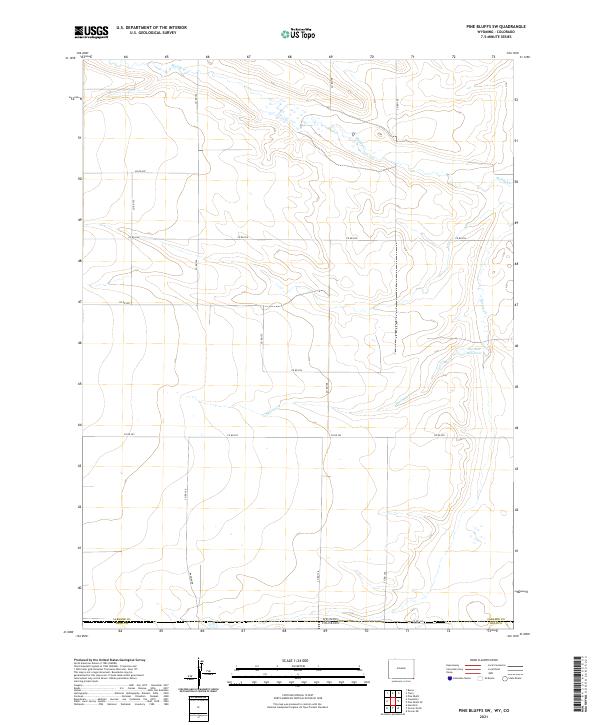 Pine Bluffs SW, WY-CO — USGS 7.5-minute topo (2021)