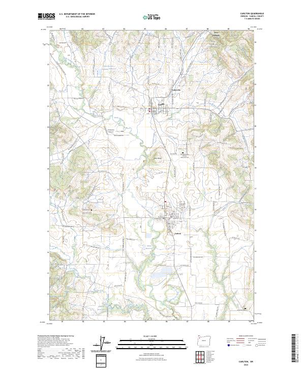 Carlton, OR — USGS 7.5-minute topo (2024)