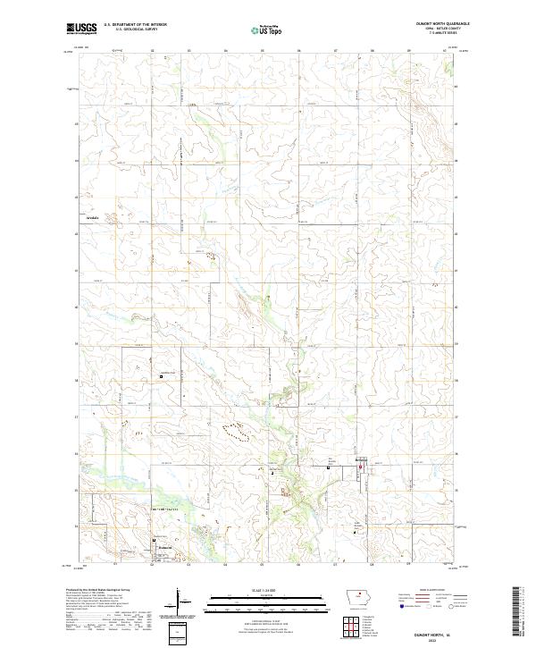 Dumont North, IA — USGS 7.5-minute topo (2022)