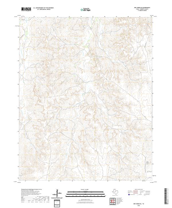 Dry Creek SE, TX — USGS 7.5-minute topo (2022)