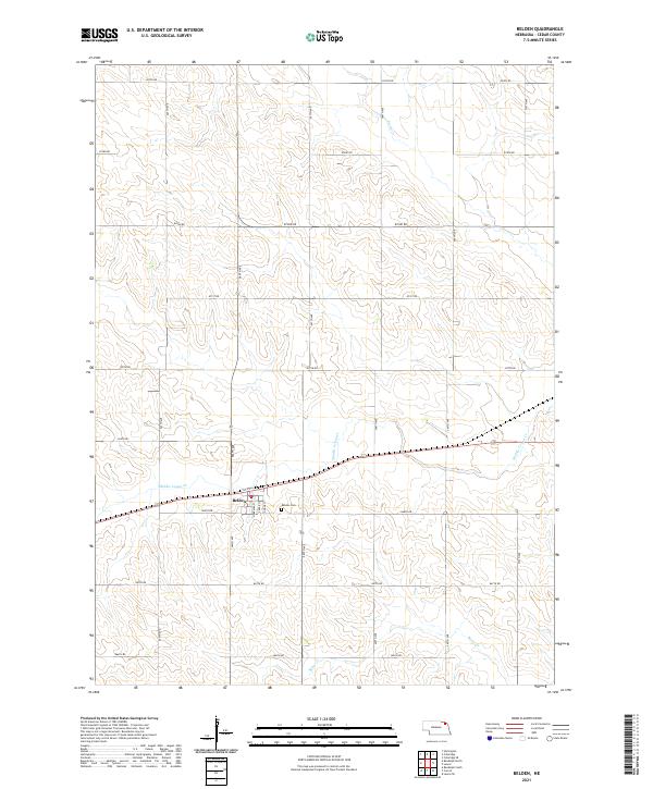 Belden, NE — USGS 7.5-minute topo (2021)
