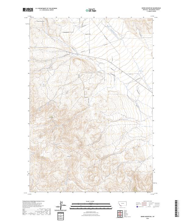 Burns Mountain, MT — USGS 7.5-minute topo (2024)
