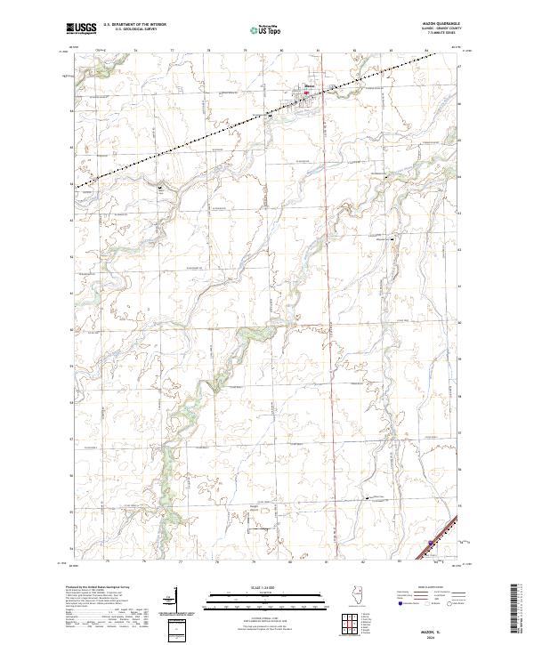 Mazon, IL — USGS 7.5-minute topo (2024)