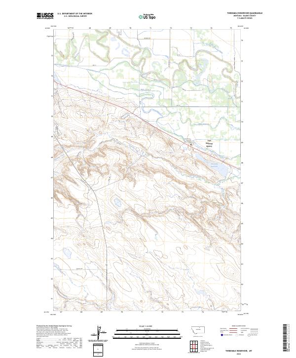 Threemile Reservoir, MT — USGS 7.5-minute topo (2024)