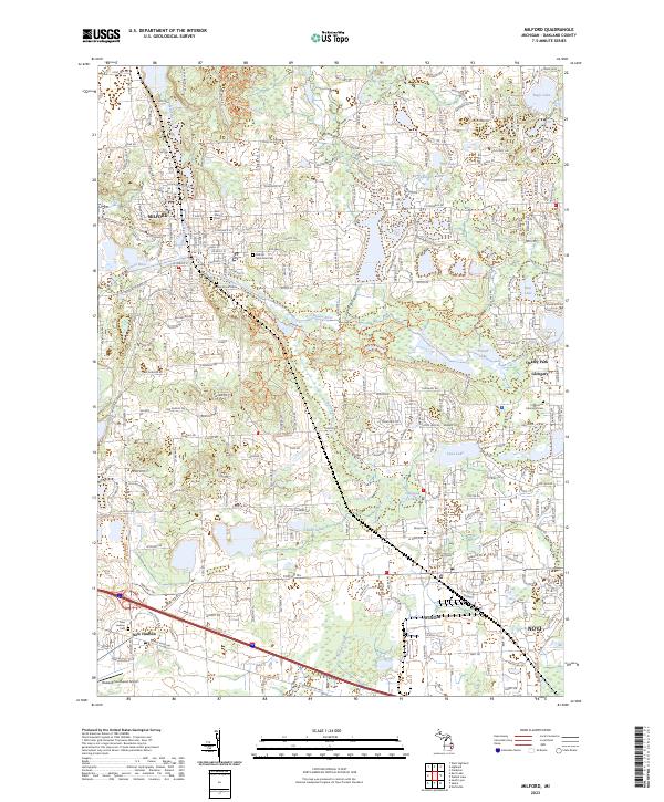 Milford, MI — USGS 7.5-minute topo (2023)