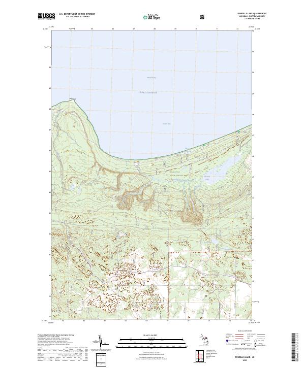 Pendills Lake, MI — USGS 7.5-minute topo (2023)