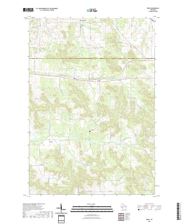 Price, WI — USGS 7.5-minute topo (2022)