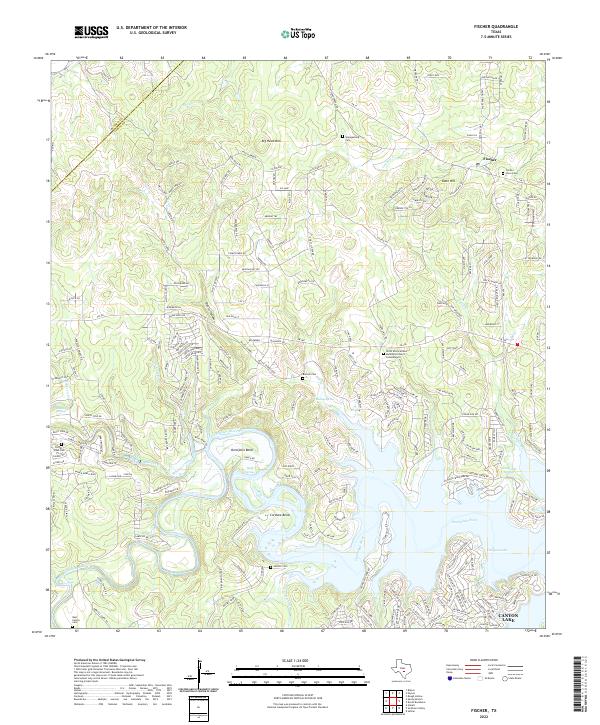 Fischer, TX — USGS 7.5-minute topo (2022)